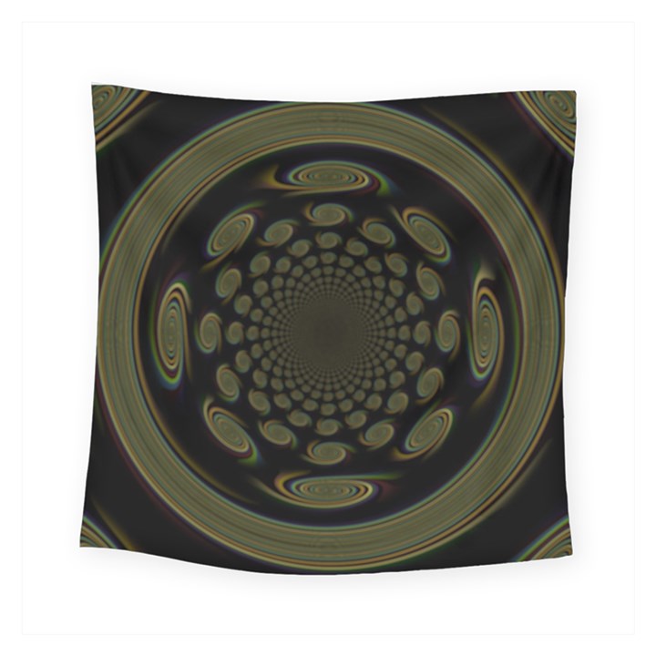 Dark Portal Fractal Esque Background Square Tapestry (Small)