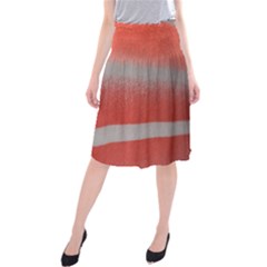 Orange Stripes Colorful Background Textile Cotton Cloth Pattern Stripes Colorful Orange Neo Midi Beach Skirt