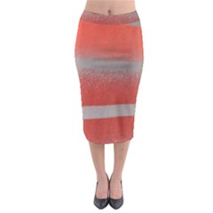 Orange Stripes Colorful Background Textile Cotton Cloth Pattern Stripes Colorful Orange Neo Midi Pencil Skirt by Nexatart