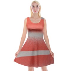 Orange Stripes Colorful Background Textile Cotton Cloth Pattern Stripes Colorful Orange Neo Reversible Velvet Sleeveless Dress by Nexatart