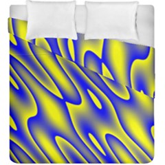 Blue Yellow Wave Abstract Background Duvet Cover Double Side (king Size) by Nexatart
