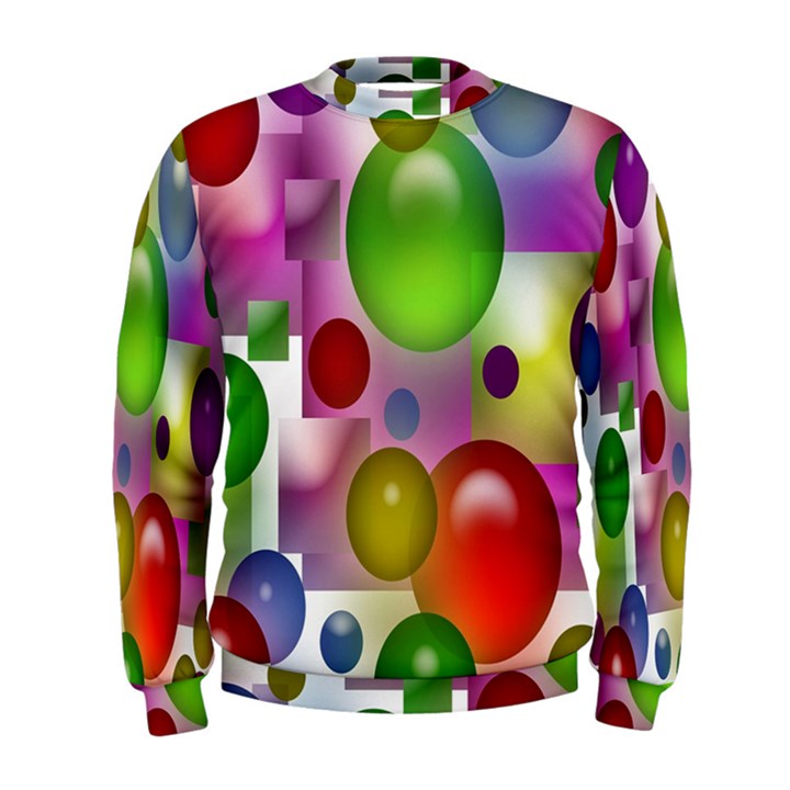 Colored Bubbles Squares Background Men s Sweatshirt