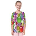 Colored Bubbles Squares Background Kids  Quarter Sleeve Raglan Tee View1