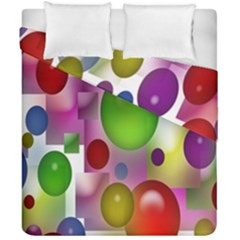 Colored Bubbles Squares Background Duvet Cover Double Side (california King Size) by Nexatart