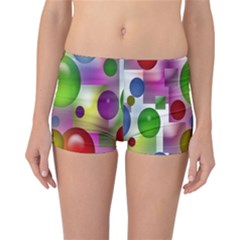 Colored Bubbles Squares Background Reversible Bikini Bottoms