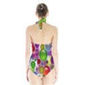 Colored Bubbles Squares Background Halter Swimsuit View2