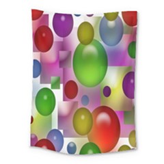 Colored Bubbles Squares Background Medium Tapestry by Nexatart