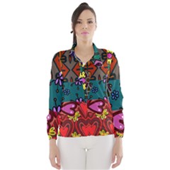 Digitally Created Abstract Patchwork Collage Pattern Wind Breaker (women) by Nexatart