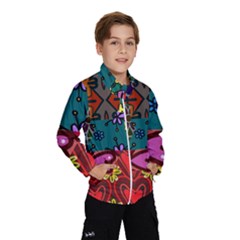 Digitally Created Abstract Patchwork Collage Pattern Wind Breaker (kids) by Nexatart