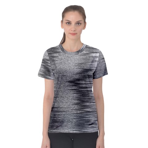 Rectangle Abstract Background Black And White In Rectangle Shape Women s Sport Mesh Tee by Nexatart