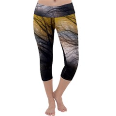 Tree Art Artistic Abstract Background Capri Yoga Leggings by Nexatart