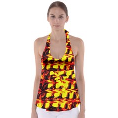 Yellow Seamless Abstract Brick Background Babydoll Tankini Top by Nexatart