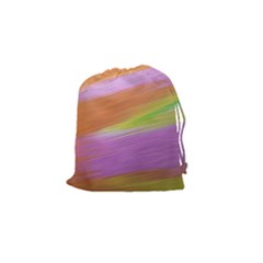 Metallic Brush Strokes Paint Abstract Texture Drawstring Pouches (small)  by Nexatart