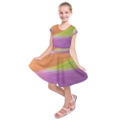 Metallic Brush Strokes Paint Abstract Texture Kids  Short Sleeve Dress