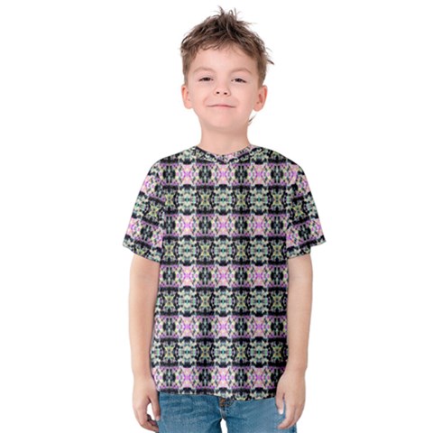 Colorful Pixelation Repeat Pattern Kids  Cotton Tee by Nexatart