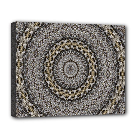 Celestial Pinwheel Of Pattern Texture And Abstract Shapes N Brown Deluxe Canvas 20  X 16   by Nexatart