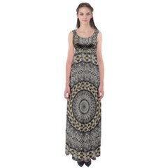 Celestial Pinwheel Of Pattern Texture And Abstract Shapes N Brown Empire Waist Maxi Dress by Nexatart