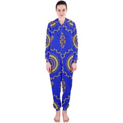 Abstract Mandala Seamless Pattern Hooded Jumpsuit (ladies)  by Nexatart