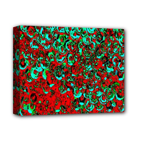 Red Turquoise Abstract Background Deluxe Canvas 14  X 11  by Nexatart