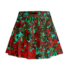 Red Turquoise Abstract Background Mini Flare Skirt by Nexatart