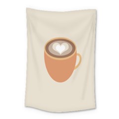 Artin Coffee Chocolate Brown Heart Love Small Tapestry by Mariart