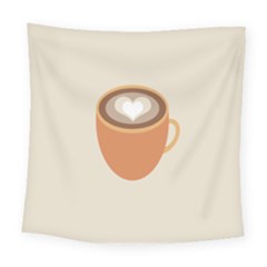 Artin Coffee Chocolate Brown Heart Love Square Tapestry (large) by Mariart