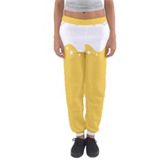 Beer Foam Yellow White Women s Jogger Sweatpants by Mariart