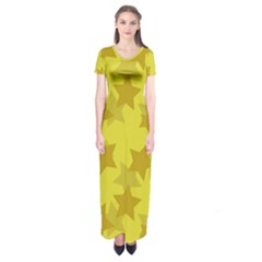 Yellow Star Short Sleeve Maxi Dress by Mariart