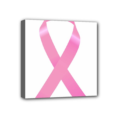 Breast Cancer Ribbon Pink Mini Canvas 4  X 4 