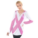 Breast Cancer Ribbon Pink Women s Tie Up Tee View1