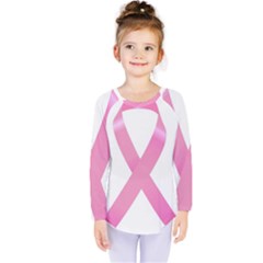 Breast Cancer Ribbon Pink Kids  Long Sleeve Tee