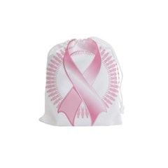 Breast Cancer Ribbon Pink Girl Women Drawstring Pouches (medium)  by Mariart