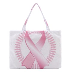 Breast Cancer Ribbon Pink Girl Women Medium Tote Bag