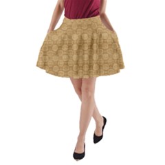 Chess Dark Wood Seamless A-line Pocket Skirt