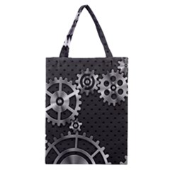 Chain Iron Polka Dot Black Silver Classic Tote Bag by Mariart