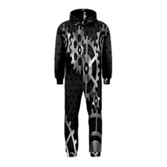 Chain Iron Polka Dot Black Silver Hooded Jumpsuit (kids) by Mariart