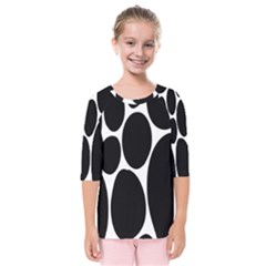 Dalmatian Black Spot Stone Kids  Quarter Sleeve Raglan Tee