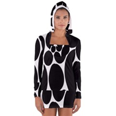 Dalmatian Black Spot Stone Women s Long Sleeve Hooded T-shirt by Mariart