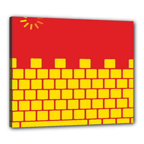 Firewall Bridge Signal Yellow Red Canvas 24  X 20 