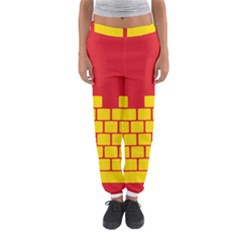 Firewall Bridge Signal Yellow Red Women s Jogger Sweatpants by Mariart