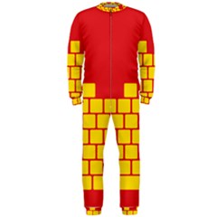 Firewall Bridge Signal Yellow Red Onepiece Jumpsuit (men)  by Mariart