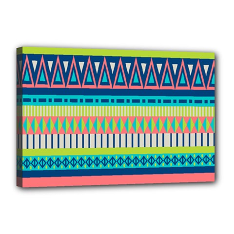 Aztec Triangle Chevron Wave Plaid Circle Color Rainbow Canvas 18  X 12  by Mariart