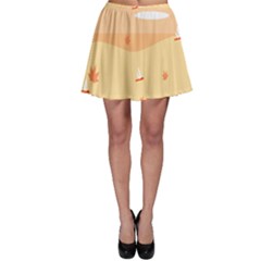 Dragonfly Leaf Orange Skater Skirt