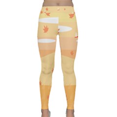 Dragonfly Leaf Orange Classic Yoga Leggings by Mariart