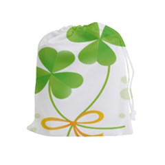 Flower Floralleaf Green Reboon Drawstring Pouches (extra Large) by Mariart