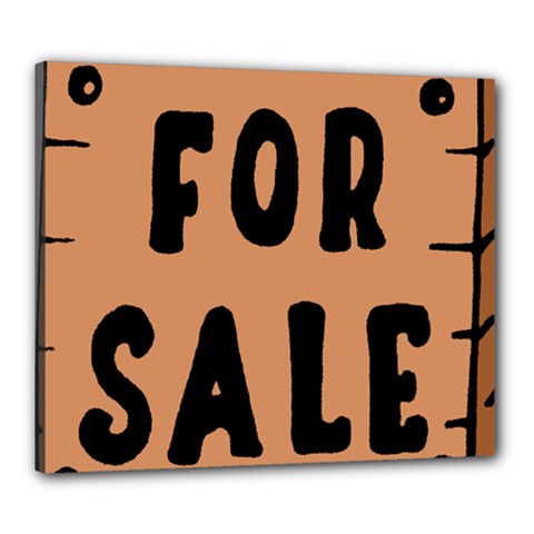 For Sale Sign Black Brown Canvas 24  X 20 