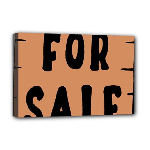 For Sale Sign Black Brown Deluxe Canvas 18  X 12   by Mariart