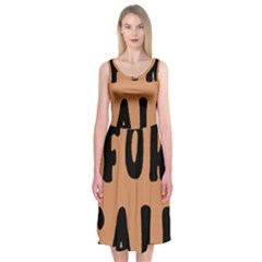 For Sale Sign Black Brown Midi Sleeveless Dress by Mariart