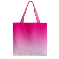Gradients Pink White Zipper Grocery Tote Bag