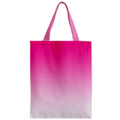 Gradients Pink White Zipper Classic Tote Bag